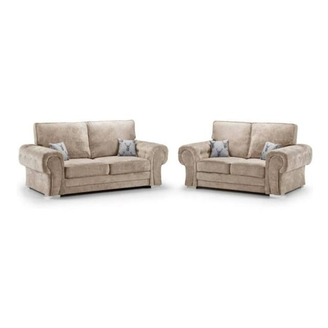 SNUG FURNITURE BIRMINGHAM LTD Verona Beige 3+2 Full-Back Sofa Set - image 1