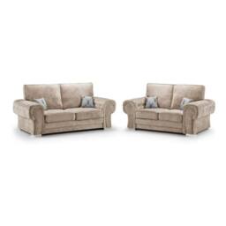 SNUG FURNITURE BIRMINGHAM LTD Verona Beige 3+2 Full-Back Sofa Set - thumbnail 1