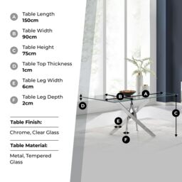 FurnitureboxUK Leonardo 150cm 6-Seater Glass & Chrome Metal Starburst Dining Table in Silver - thumbnail 8