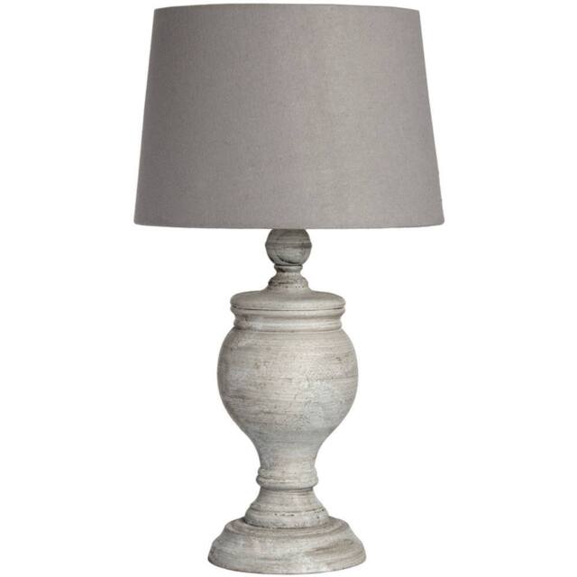 Lemon Pavilion Furniture and Decor Uthina Table Lamp - Linen/Wood - L30 x W30 x H53 cm - Beige/Stone in Stone