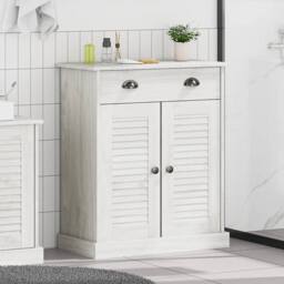 Berkfield Home Bathroom Cabinet White 68 x 34 x 80 cm Solid pine wood - thumbnail 2