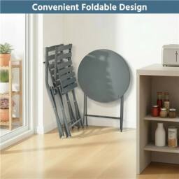 Kelvenix 3-Piece Outdoor Bistro Set Gray in Grey - Size: 0.6m2 - thumbnail 3