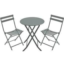 Kelvenix 3-Piece Outdoor Bistro Set Gray in Grey - Size: 0.6m2 - thumbnail 1