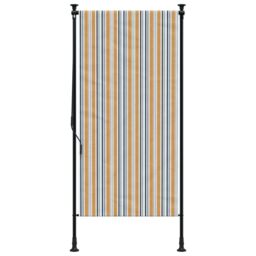 Berkfield Home Outdoor Roller Blind Yellow & White 120x270 cm Fabric&Steel - thumbnail 3