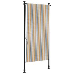 Berkfield Home Outdoor Roller Blind Yellow & White 120x270 cm Fabric&Steel - thumbnail 2
