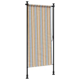 Berkfield Home Outdoor Roller Blind Yellow & White 120x270 cm Fabric&Steel - thumbnail 5