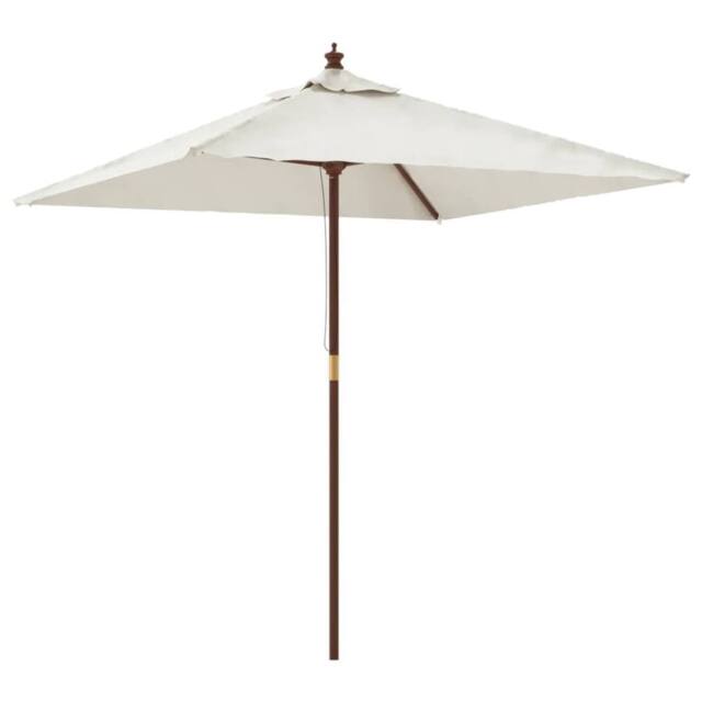 Berkfield Home Garden Parasol with Wooden Pole Sand 198x198x231 cm in Light Sand - Size: 198 x 198 x 231 cm - image 1