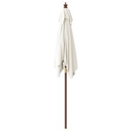 Berkfield Home Garden Parasol with Wooden Pole Sand 198x198x231 cm in Light Sand - Size: 198 x 198 x 231 cm - thumbnail 4