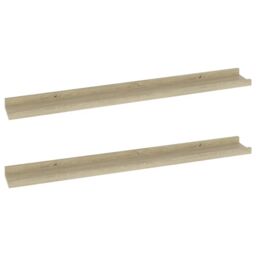 Berkfield Home Wall Shelves 2 pcs Sonoma Oak 80x9x3 cm in Brown - Size: 80 x 9 x 3 cm - thumbnail 2