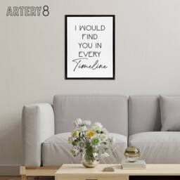 "Artery8 Would Find You In Every Timeline Bright Romantic Framed Canvas Art in White - Size: W12"" x H16""" - thumbnail 3