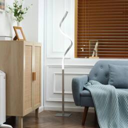 Kelvenix Modern Spiral Floor Lamp Dimmable Standing Lamp in Silver - thumbnail 4