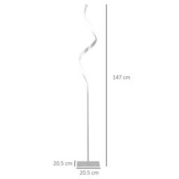 Kelvenix Modern Spiral Floor Lamp Dimmable Standing Lamp in Silver - thumbnail 2