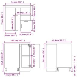 Berkfield Home Kitchen Cabinet Grey Sonoma 75, 5x75, 5x80, 5 cm Engineered Wood - thumbnail 8