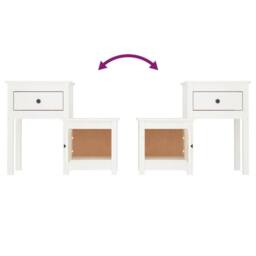 Berkfield Home Beautiful Bedside Cabinet White 79.5x38x65.5 cm Solid Wood Pine - thumbnail 5