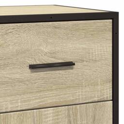 Berkfield Home Sideboard Sonoma Oak 35.5x35x76 cm Engineered Wood & Metal in Light Oak - thumbnail 9