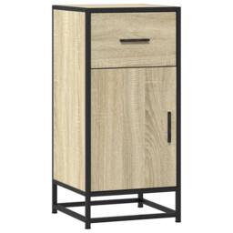 Berkfield Home Sideboard Sonoma Oak 35.5x35x76 cm Engineered Wood & Metal in Light Oak - thumbnail 3
