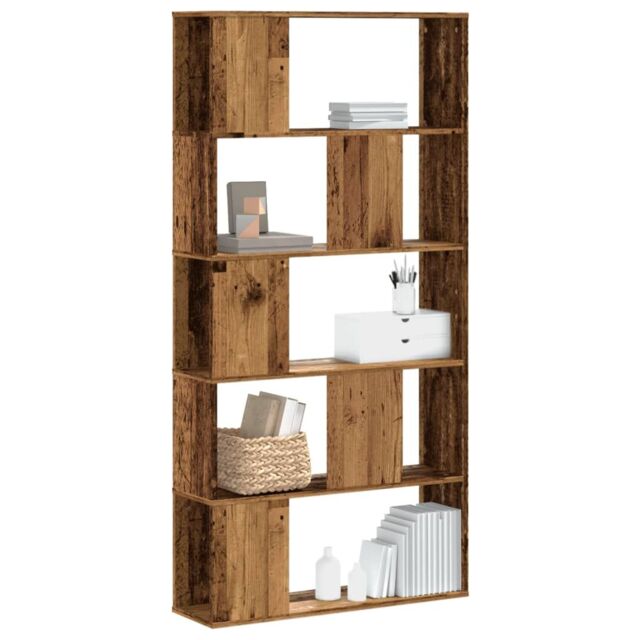 Berkfield Home Bookcase 5-Tier Old Wood 80.5x23.5x162.5 cm Engineered Wood in Brown - image 1