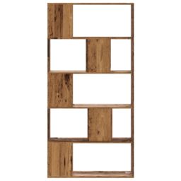 Berkfield Home Bookcase 5-Tier Old Wood 80.5x23.5x162.5 cm Engineered Wood in Brown - thumbnail 3