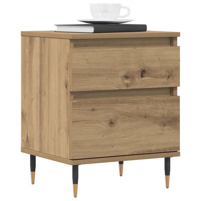 Berkfield Home Modern Bedside Cabinet Artisan Oak 40x35x50 cm Engineered Wood in Brown - Size: 40 x 35 x 50 cm - image 1