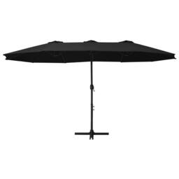 Berkfield Home Outdoor Parasol with Aluminium Pole 460x270 cm Black - thumbnail 3