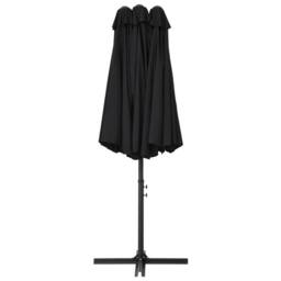 Berkfield Home Outdoor Parasol with Aluminium Pole 460x270 cm Black - thumbnail 4
