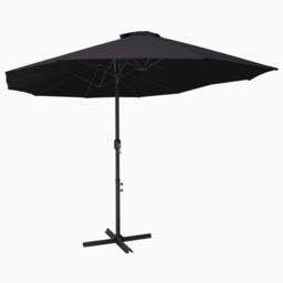 Berkfield Home Outdoor Parasol with Aluminium Pole 460x270 cm Black - thumbnail 2