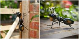 Marco Paul 15cm Black Metal Ant Wall Art for Garden - thumbnail 4