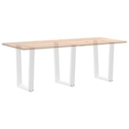 Berkfield Home Dining Table Legs V-Shape 3 pcs White 70x(72-73.3) cm Steel - thumbnail 8