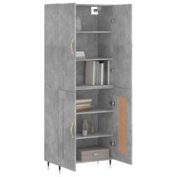 Berkfield Home Highboard Concrete Grey 69.5x34x180 cm Engineered Wood - thumbnail 3