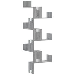 Berkfield Home Wall Corner Shelf Grey Sonoma 45x45x147 cm Engineered Wood - Size: 45 x 45 x 147 cm - thumbnail 6