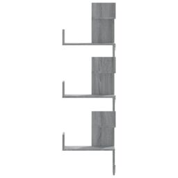 Berkfield Home Wall Corner Shelf Grey Sonoma 45x45x147 cm Engineered Wood - Size: 45 x 45 x 147 cm - thumbnail 4
