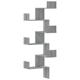 Berkfield Home Wall Corner Shelf Grey Sonoma 45x45x147 cm Engineered Wood - Size: 45 x 45 x 147 cm - thumbnail 2