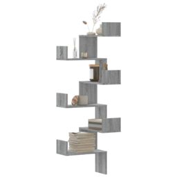 Berkfield Home Wall Corner Shelf Grey Sonoma 45x45x147 cm Engineered Wood - Size: 45 x 45 x 147 cm - thumbnail 1