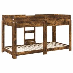 Berkfield Home Bunk Bed for Kids Smoked Oak 90 x 190 cm Engineered Wood in Brown - thumbnail 7