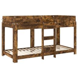 Berkfield Home Bunk Bed for Kids Smoked Oak 90 x 190 cm Engineered Wood in Brown - thumbnail 4