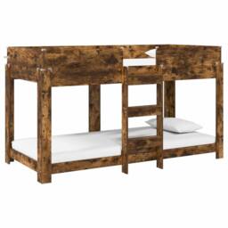 Berkfield Home Bunk Bed for Kids Smoked Oak 90 x 190 cm Engineered Wood in Brown - thumbnail 2