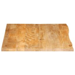 Berkfield Home Table Top Live Edge 100x80x2.5 cm Solid Wood Mango in Brown - thumbnail 4