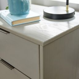 Home Source Industrial Bedside Cabinet Bedroom End Side Tables Nightstand 2 Drawer in Grey - thumbnail 4