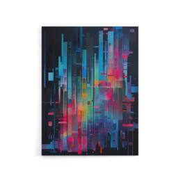 "Artery8 Modern Abstract Geometric Cityscape Canvas Wall Art Print in Blue - Size: W18"" x H24""" - thumbnail 1