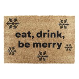 Artsy Mats Eat, Drink, Be Merry Christmas Doormat in Beige - Size: 40 cm x 60 cm - thumbnail 3
