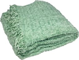 Rapport Home Zarah Polyester Woven Throw (150x200 cm) in Green - Size: 150 cm × 200 cm