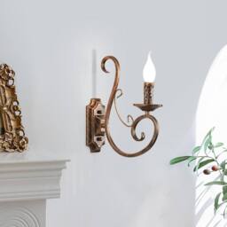 NIVOR Wall Bedside Sconce Lamp Antique Iron E14 Bronze 1 Light (2 Packs) - thumbnail 1