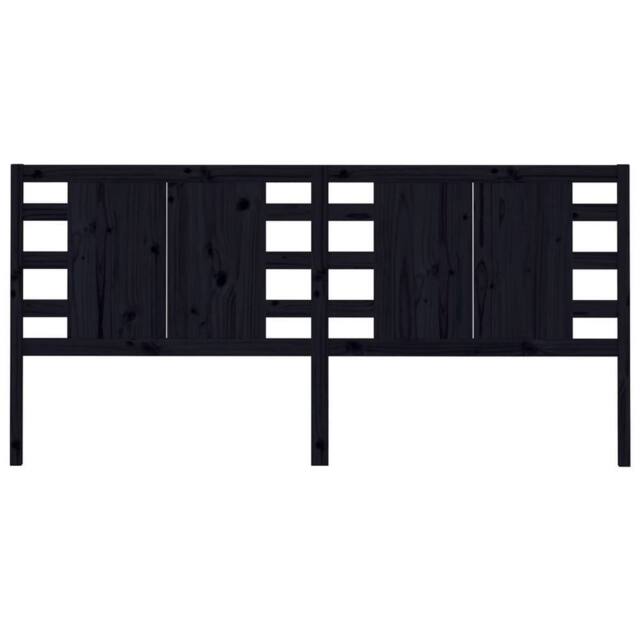 Berkfield Home Headboard Black 206x4x100 cm Solid Wood Pine - Size: 206 x 4 x 100 cm - image 1