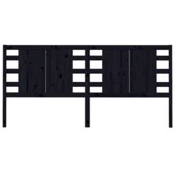 Berkfield Home Headboard Black 206x4x100 cm Solid Wood Pine - Size: 206 x 4 x 100 cm - thumbnail 1