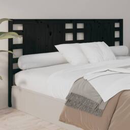 Berkfield Home Headboard Black 206x4x100 cm Solid Wood Pine - Size: 206 x 4 x 100 cm - thumbnail 4