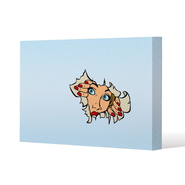 Benjamin Tate Design Comic cartoon pop art retro (Canvas Print) / 61 x 41 x 4cm in Natural - Size: 61 x 41 x 4 cm - image 1