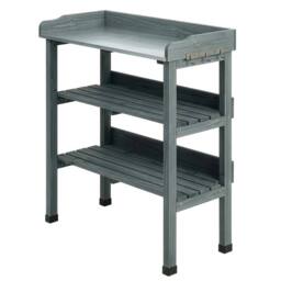 Kelvenix Wooden Garden Potting Bench Table Workstation in Grey - Size: 0.6m2