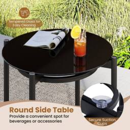 Kelvenix 3 Pieces PE Wicker Outdoor Bistro Set in Brown - Size: 0.6m2 - thumbnail 5