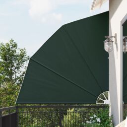 Berkfield Home Balcony Privacy Screen Folding Manual Dark green 210 x 210 cm Fabric - thumbnail 1