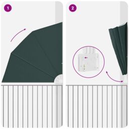 Berkfield Home Balcony Privacy Screen Folding Manual Dark green 210 x 210 cm Fabric - thumbnail 8